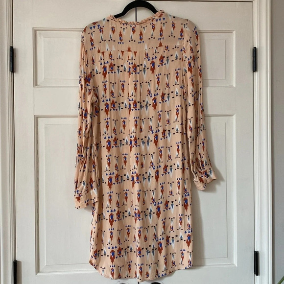 Anthropologie DOLAN Wanderlust Shift Dress Aztec Print RollTab Sleeve Size Large - Picture 9 of 10